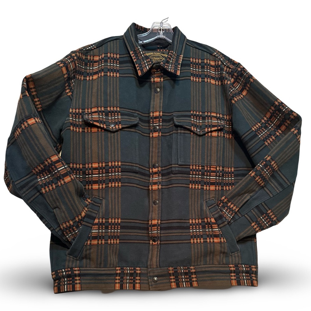 Filson Men's Plaid Jacket - Green and Orange